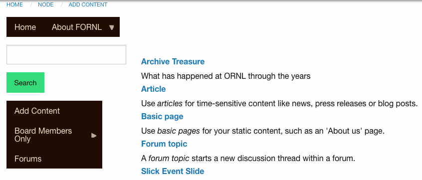 Content types you can add